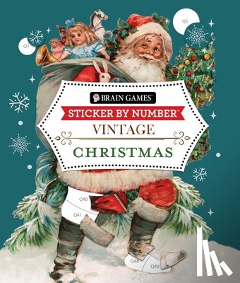 Publications International Ltd - Brain Games - Sticker by Number - Vintage: Christmas (28 Images to Sticker)
