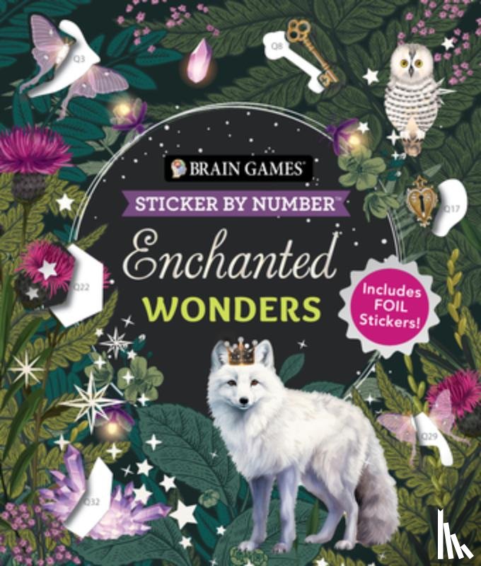 Publications International Ltd - Brain Games - Sticker by Number: Enchanted Wonders (36 Images to Sticker): Includes Foil Stickers!