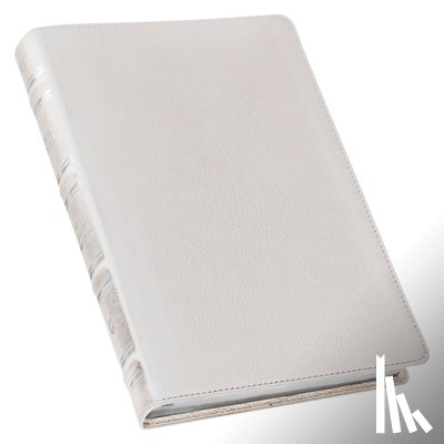 Christian Art Gifts - KJV Holy Bible, Giant Print Full-Size Premium Full Grain Leather Red Letter Edition - Thumb Index & Ribbon Marker, King James Version, White
