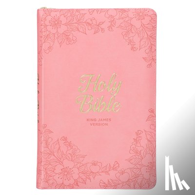 Christian Art Gifts - KJV Bible Deluxe Gift (Faux Leather, Pink Floral W/Zipper)