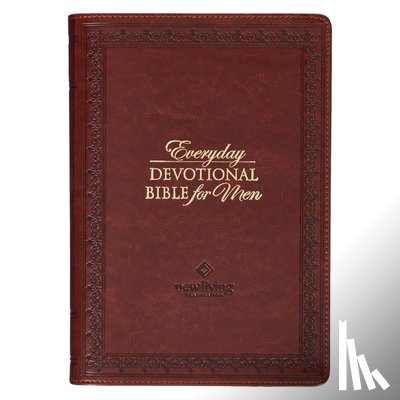 Christian Art Gifts - NLT Holy Bible Everyday Devotional Bible for Men New Living Translation, Vegan Leather, Burgundy Debossed