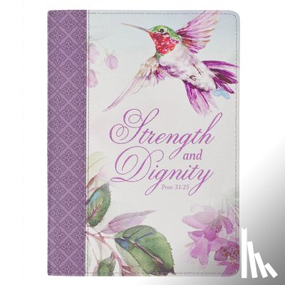 Christian Art Gifts - Christian Art Gifts Vegan Leather Zipped Journal, Inspirational Women's Notebook Strength and Dignity Scripture, Flexible Cover, 336 Ruled Pages, Ribb