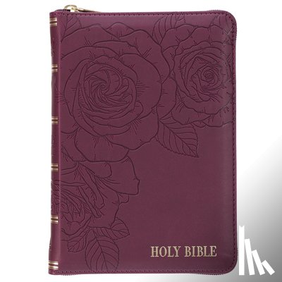 Christian Art Gifts - KJV Bible Compact Faux Leather Merlot W/Zipper