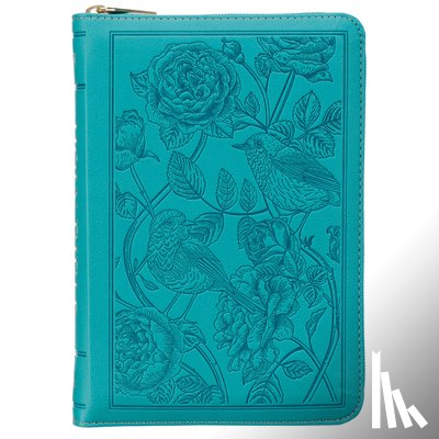 Christian Art Gifts - KJV Bible Compact Bible Faux Leather Teal W/Zipper