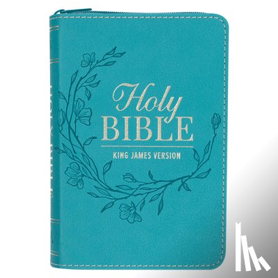 Christian Art Gifts - KJV Bible Pocket Faux Leather Teal W/Zipper