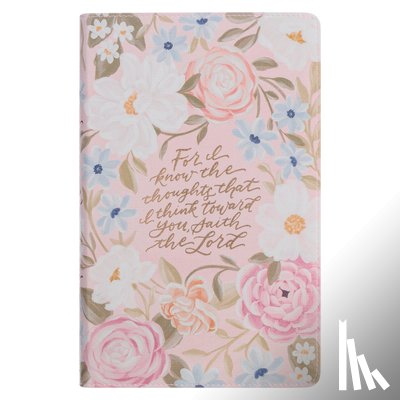 Christian Art Gifts - KJV Bible Giant Print Faux Leather for I Know the Plans, Pink Floral Printed Jer. 29:11
