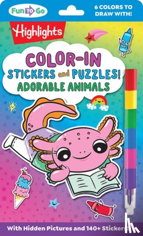 Highlights - Color-In Stickers and Puzzles! Adorable Animals