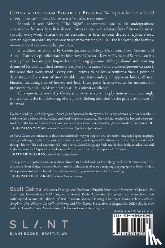 Cairns, Scott - Correspondence with My Greeks