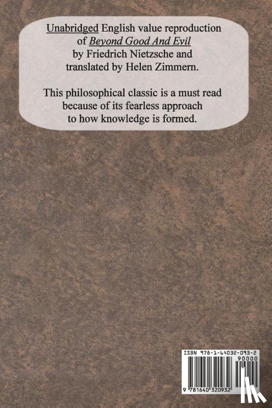 Nietzsche, Friedrich Wilhelm - Beyond Good And Evil