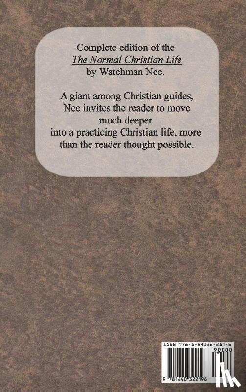 Nee, Watchman - The Normal Christian Life