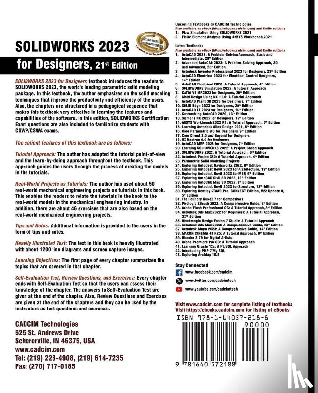 Cadcim Technologies, Sham Tickoo - SOLIDWORKS 2023 for Designers, 21st Edition