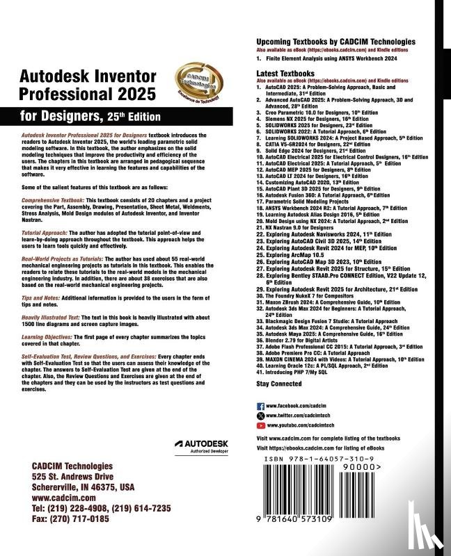 Cadcim Technologies, Sham Tickoo - Autodesk Inventor Professional 2025 for Designers, 25th Edition