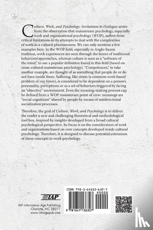  - Culture, Work and Psychology