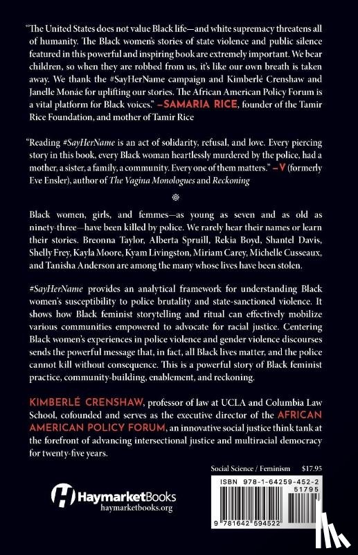 Crenshaw, Kimberle, Policy Forum, African American - #SayHerName