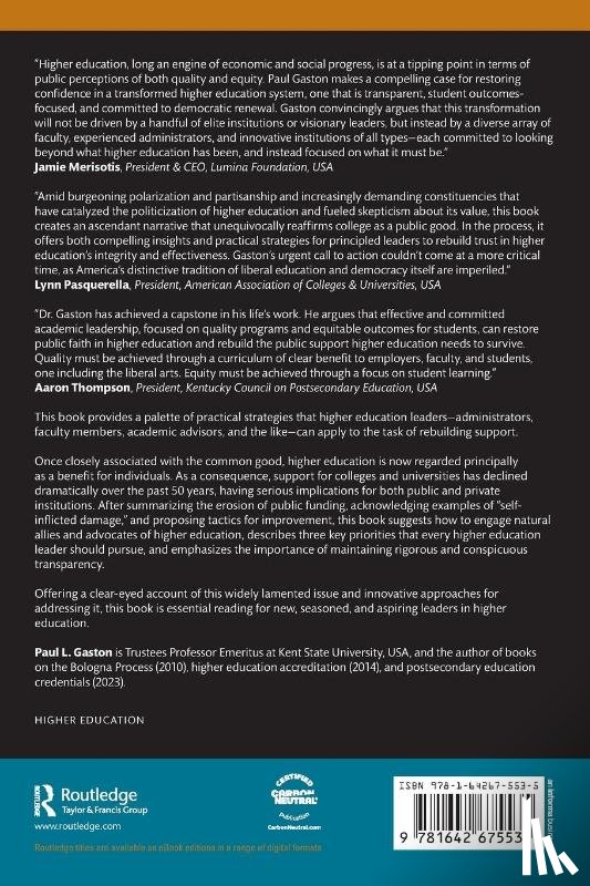 Gaston, Paul L. - Rebuilding Support for Higher Education