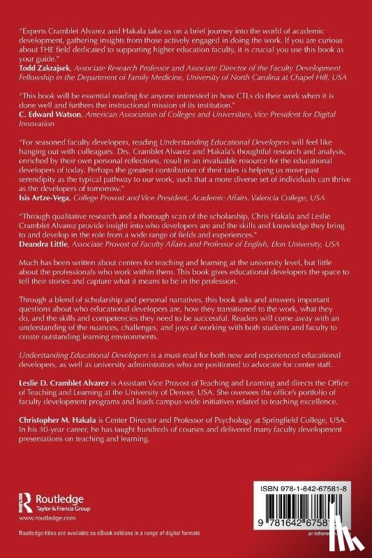 Cramblet Alvarez, Leslie D., Hakala, Christopher M. - Understanding Educational Developers