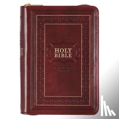 Christian Art Gifts - KJV Bible Compact Large Print (Faux Leather, Burgundy W/Zipper)