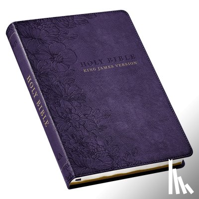 Christian Art Gifts - KJV Holy Bible, Thinline Large Print Faux Leather Red Letter Edition Thumb Index & Ribbon Marker, King James Version, Purple Floral