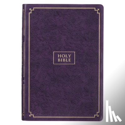 Christian Art Gifts - KJV Holy Bible, Giant Print Full-Size Faux Leather Red Letter Edition - Thumb Index & Ribbon Marker, King James Version, Purple Floral