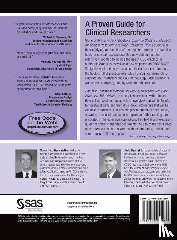 Walker, Glenn a, Shostak, Jack - Common Statistical Methods for Clinical Research with SAS Examples, Third Edition