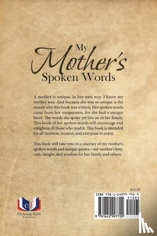 Harmon, Debra R - My Mother's Spoken Words