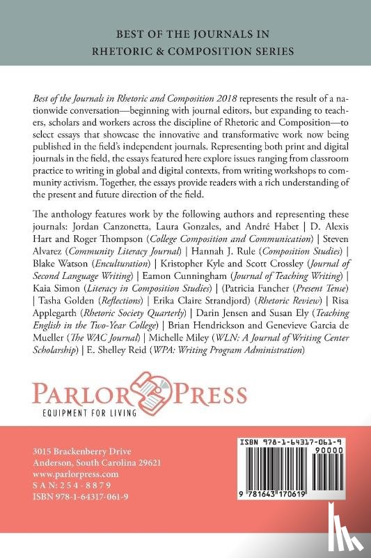  - Best of the Journals in Rhetoric and Composition 2018