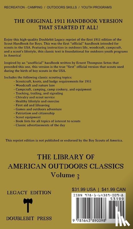 Doublebit Press - The Boy Scouts' First Handbook For Boys (Legacy Edition)