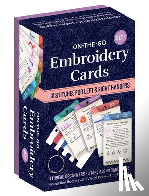 Brown, Christen - On-The-Go Embroidery Cards Set 1: 60 Stitches for Left & Right Handers, 3 Thread Organizers, 3 Take-Along Rings