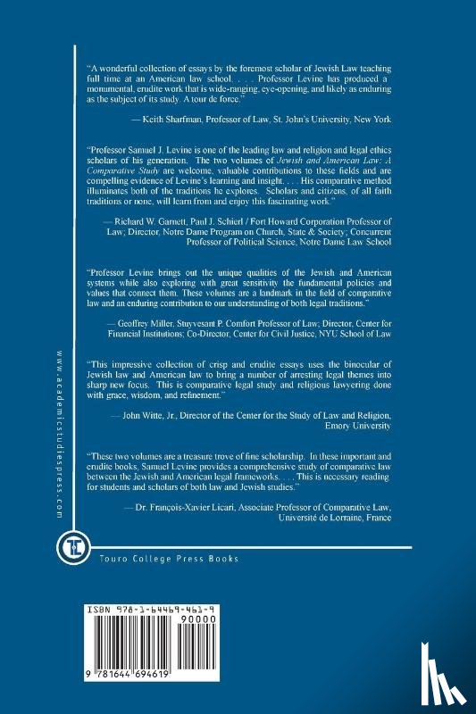 Levine, Samuel J. - Jewish Law and American Law, Volume 1