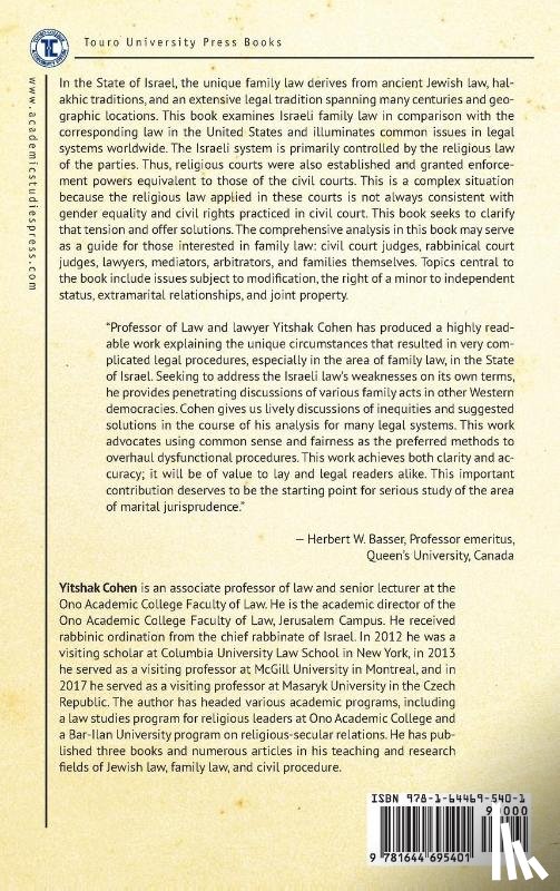Cohen, Yitshak - The Unique Family Law in the State of Israel