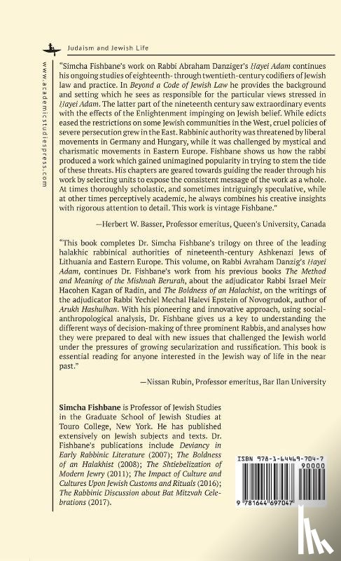 Fishbane, Simcha - Beyond a Code of Jewish Law