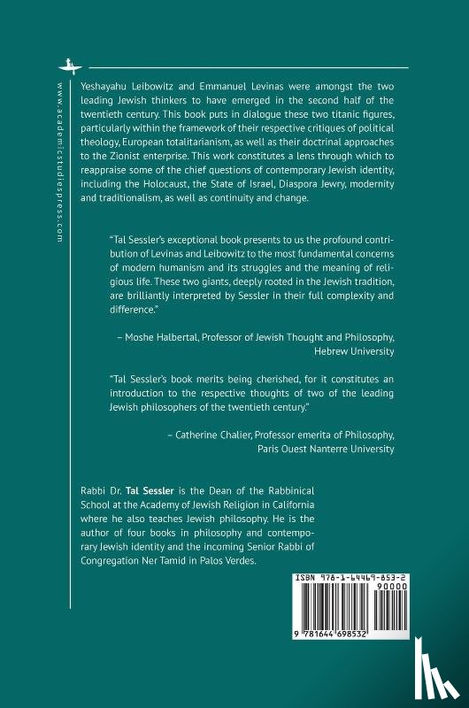 Sessler, Rabbi Dr. Tal - Leibowitz and Levinas