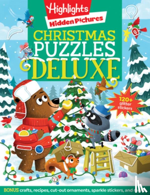 Highlights - Christmas Puzzles Deluxe: Holiday-Themed Activity Book with Christmas Puzzles and Creative Crafts, Christmas Gift for Kids Ages 4-8