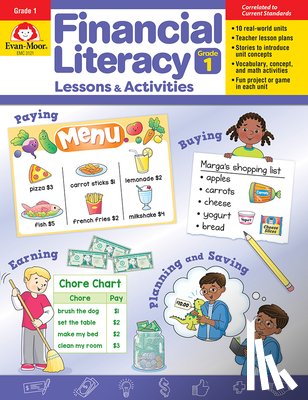 Evan-Moor Educational Publishers - Financial Literacy Lessons and Activities, Grade 1 Teacher Resource