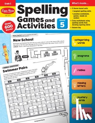 Evan-Moor Educational Publishers - Spelling Games and Activities, Grade 5 Teacher Resource