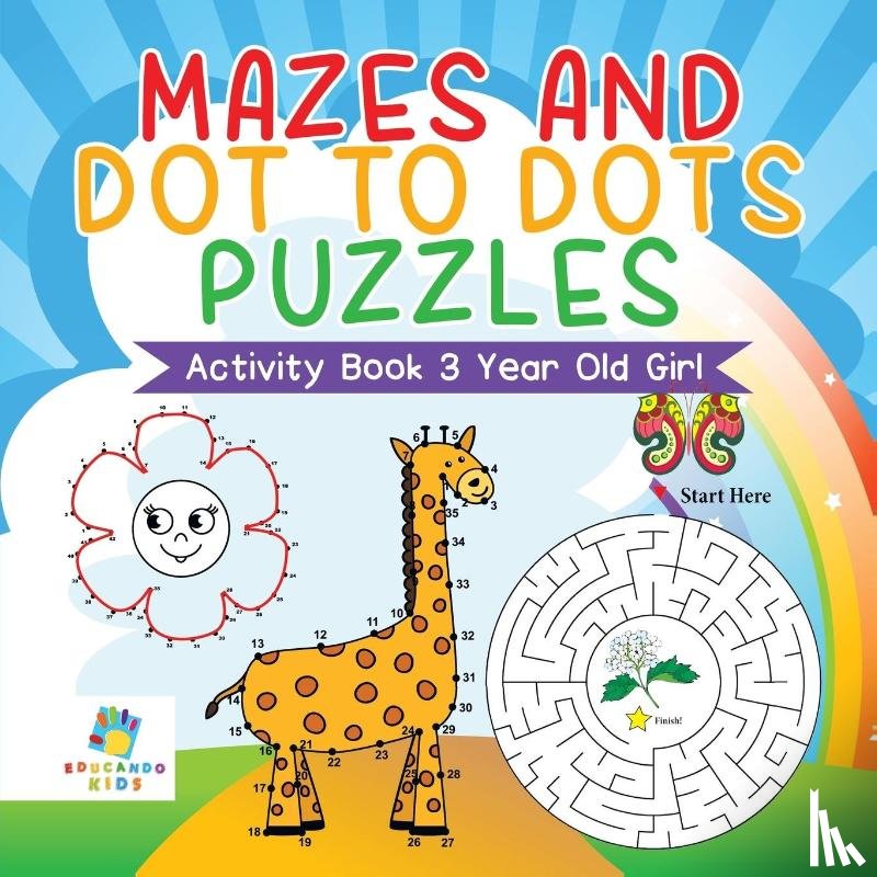 Educando Kids - Mazes and Dot to Dots Puzzles Activity Book 3 Year Old Girl