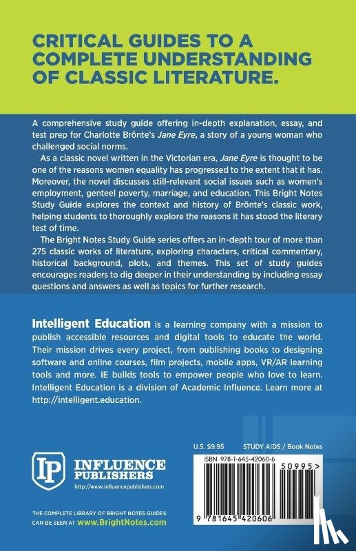 Intelligent Education - Study Guide to Jane Eyre by Charlotte Bronte
