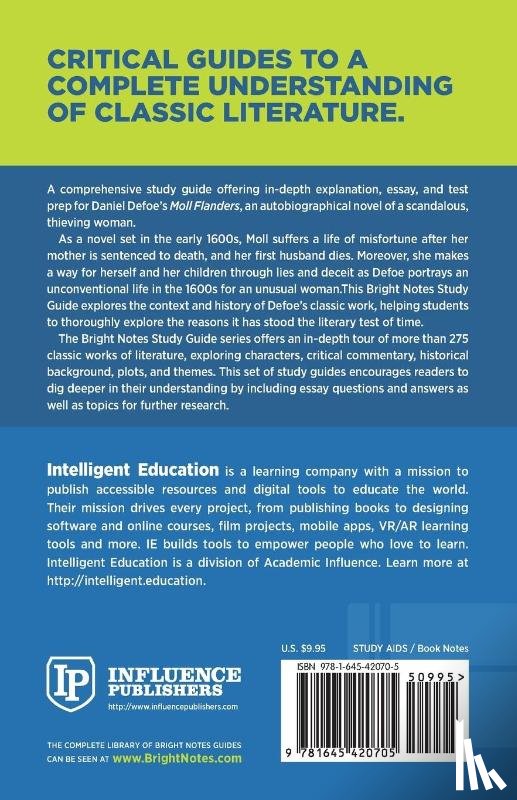 Intelligent Education - Study Guide to Moll Flanders by Daniel Defoe