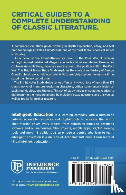 Intelligent Education - Study Guide to Animal Farm by George Orwell