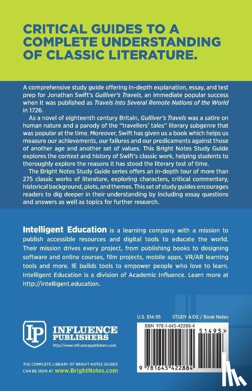 Intelligent Education - Study Guide to Gulliver's Travels by Jonathan Swift