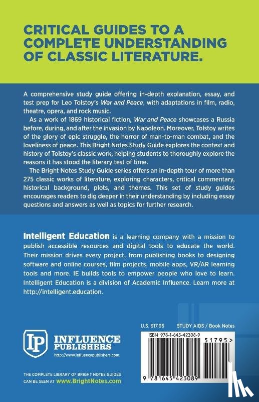 Intelligent Education - Study Guide to War and Peace by Leo Tolstoy