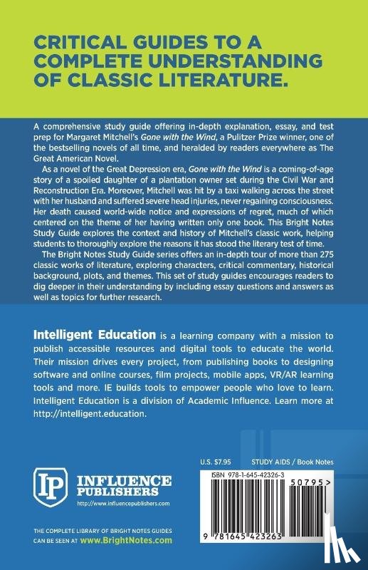 Intelligent Education - Study Guide to Gone with the Wind by Margaret Mitchell