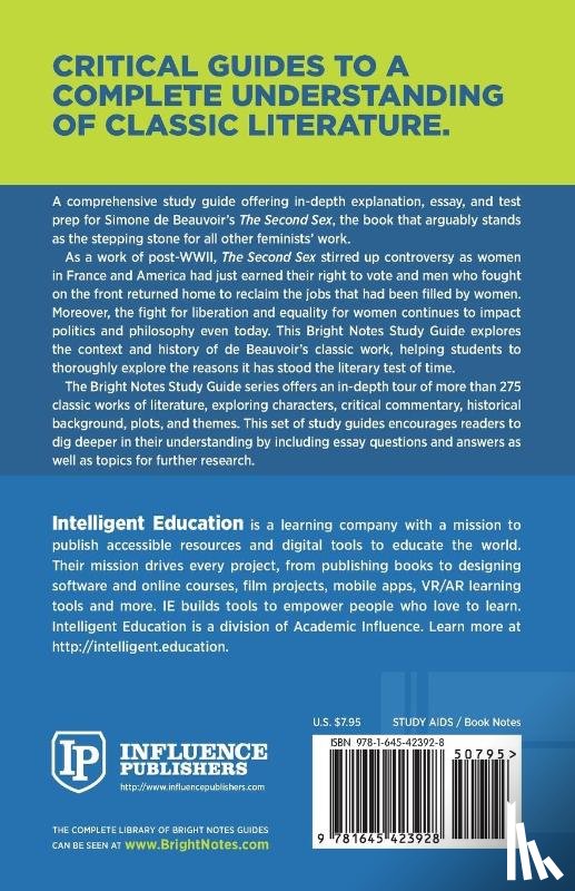 Intelligent Education - Study Guide to The Second Sex by Simone de Beauvoir