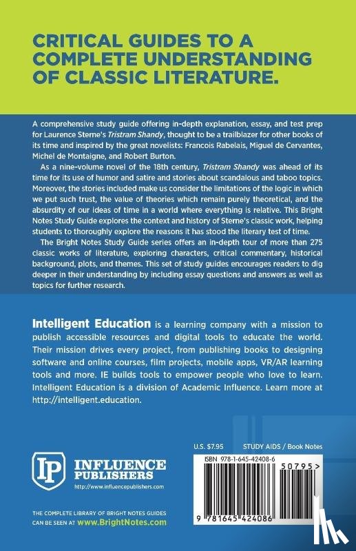 Intelligent Education - Study Guide to Tristram Shandy by Laurence Sterne