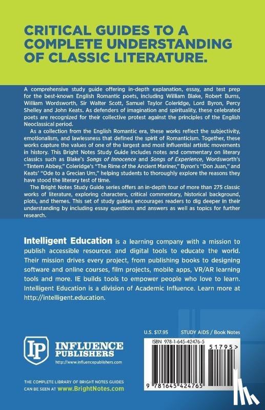 Intelligent Education - Study Guide to The Romantic Poets