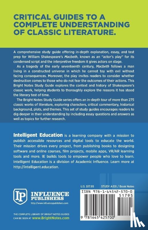 Intelligent Education - Study Guide to Macbeth by William Shakespeare