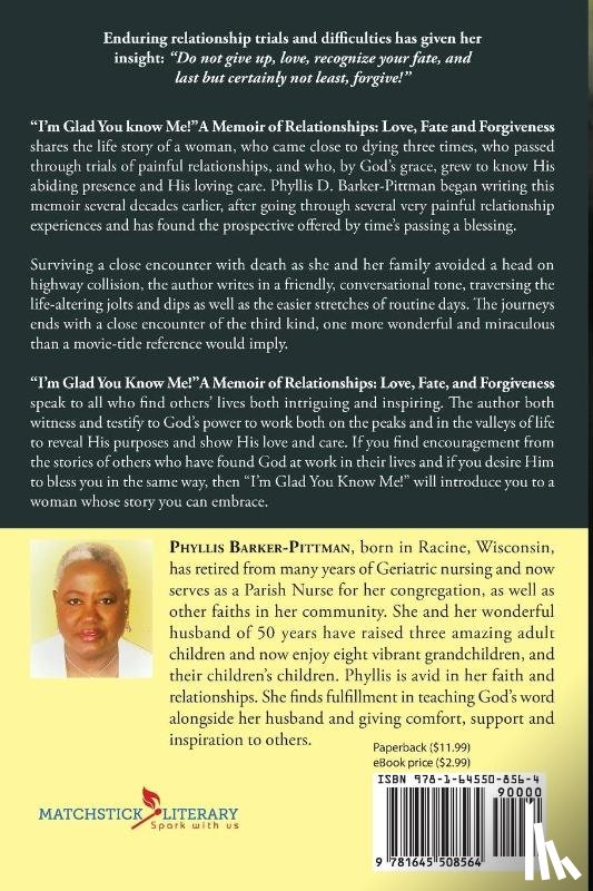 Barker-Pittman, Phyllis - "I'm Glad You Know Me!" A Memoir of Relationships