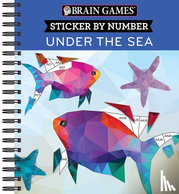 Publications International Ltd, New Seasons, Brain Games - Brain Games - Sticker by Number: Under the Sea - 2 Books in 1 (42 Images to Sticker)