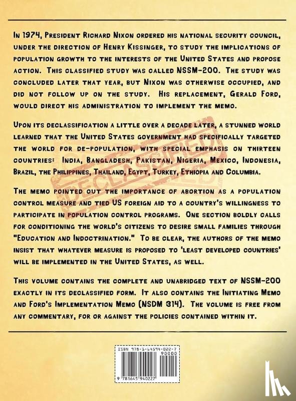 National Security Council - NSSM 200 The Kissinger Report