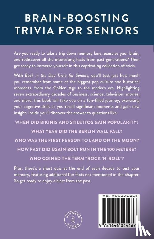 Thompson, Andrew - Back in the Day Trivia for Seniors